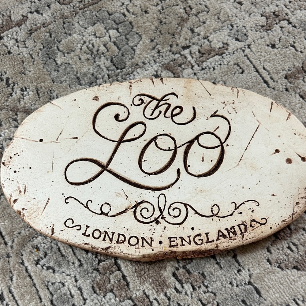 Ballard design preowned Rustic Oval 'The Loo' Sign